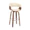 Armen Living Julyssa 30" Bar Height Swivel Cream Faux Leather and Walnut Wood Bar Stool LCJSBAWACR30 - alternate 1
